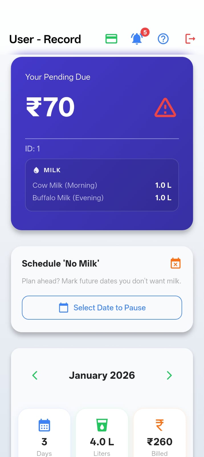 Customer Dashboard