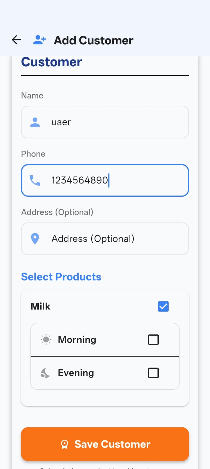 Add Customer