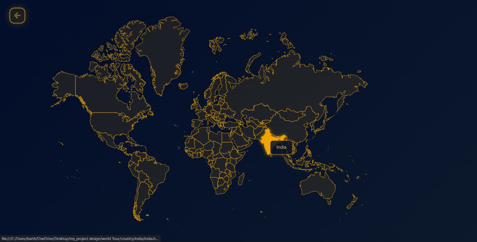 Interactive 3D globe with destination markers